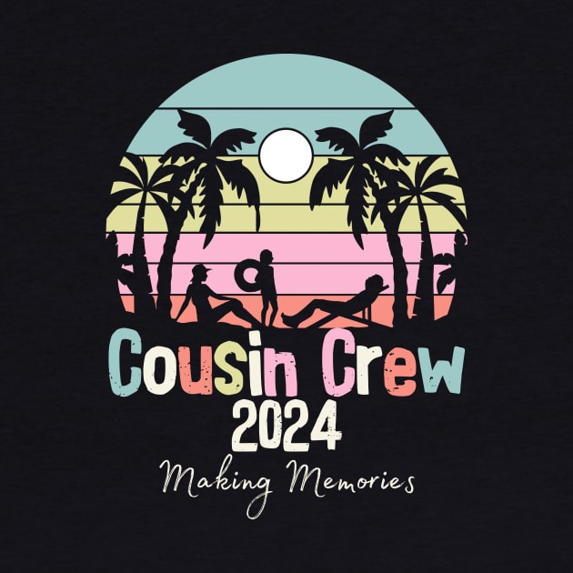 Cousin Crew 2024 Summer Vacation Beach Family Matching Retro by AimArtStudio
